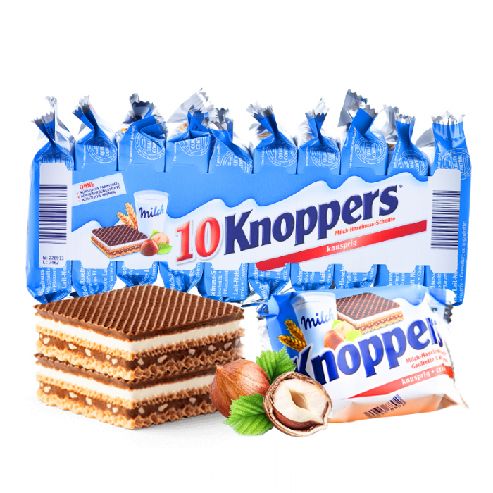 Knoppers 牛奶榛子巧克力夹心威化饼干 零食食品 8块装