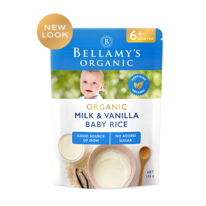 新包装 效期24.12 Bellamy's 贝拉米 有机婴幼儿米糊 香草味 125g 6月+ 米粉