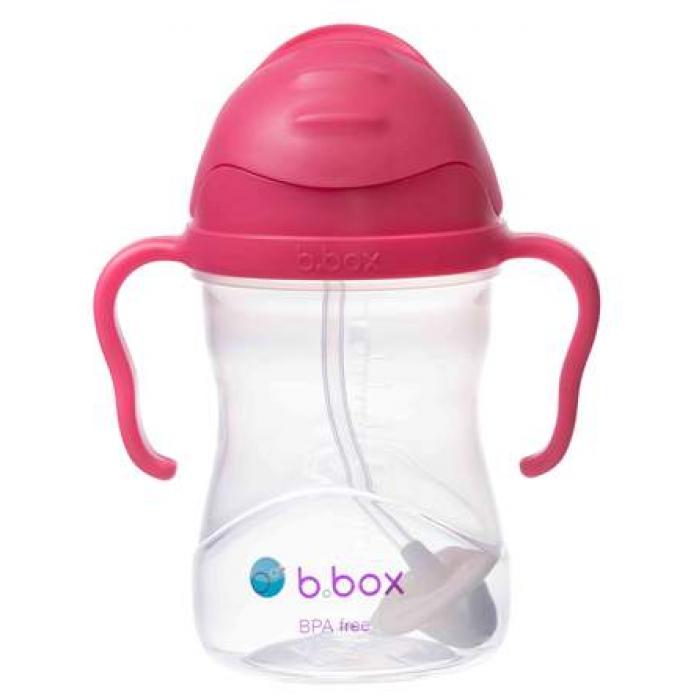 B.box 新版婴幼儿重力球吸管杯240ml玫红色Raspberry