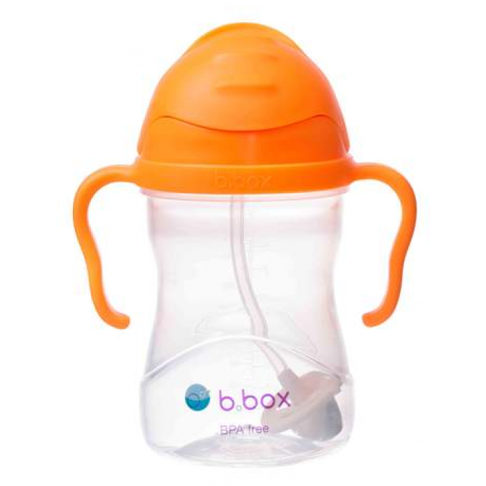 B.box 新版婴幼儿重力球吸管杯 水杯  240ml 橙色
