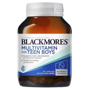 效期25.5  Blackmores 澳佳宝新版青少年益脑复合维生素胶囊 男孩 60粒