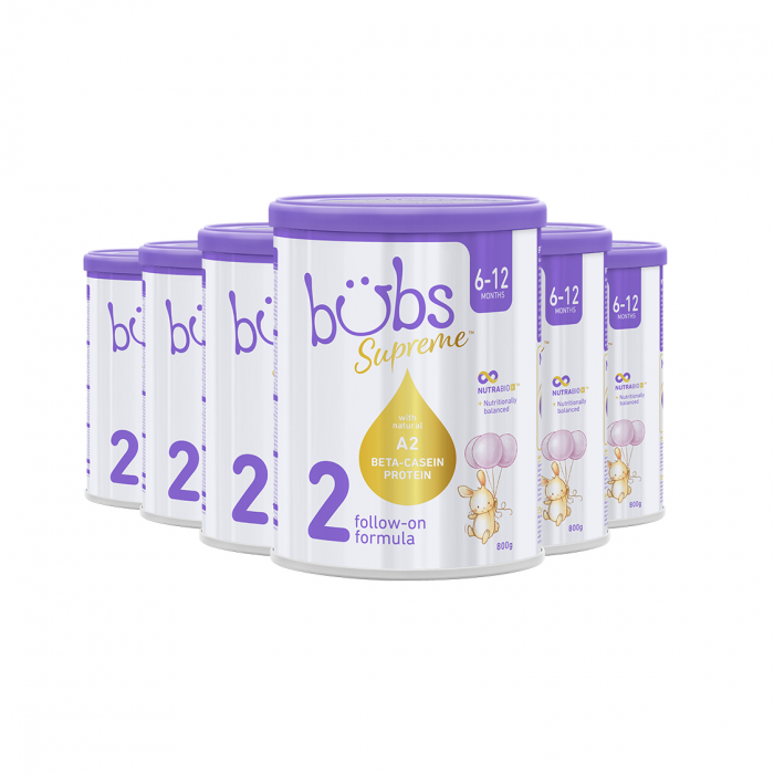 Bubs 贝臻A2 β-酪蛋白牛奶粉 2段 800g 6罐（包邮包税）